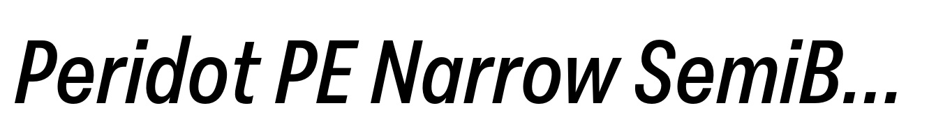 Peridot PE Narrow SemiBold Italic